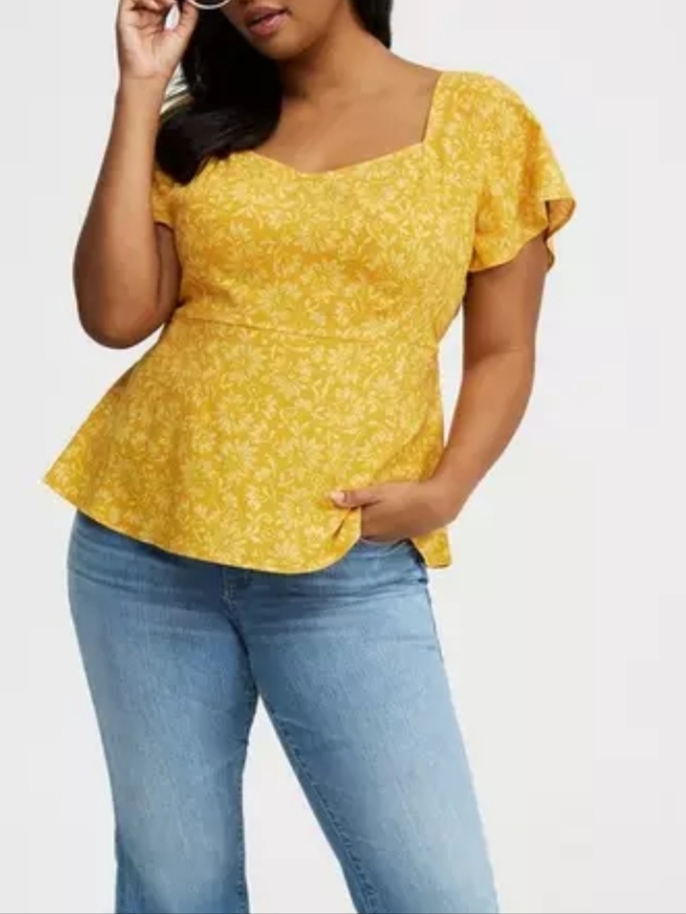 Torrid Challis Peplum Sweetheart Top